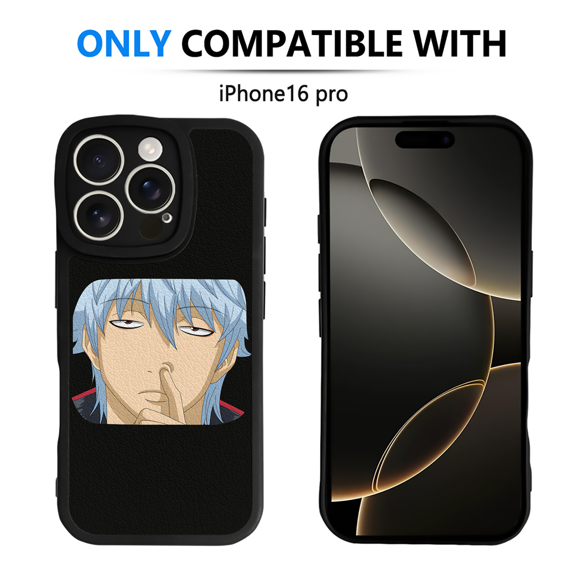 （画像用） ぎんたま 坂田銀時（さかたぎんとき） 神楽 志村新八（しむら しんぱち） GINTAMA Sakata Gintoki Kagura Shimura Shinpachi 【iPhone 16シリーズ対応】シリコンスマホケース（レザー調） 材質：シリコン